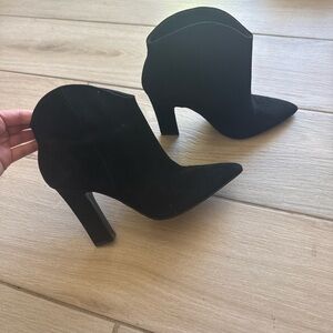 Marc Fisher Black Suede Heeled Boots